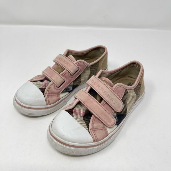 Burberry Pink Check Double Strap Sneaker Toddler (EU 28) - Picture 1 of 11